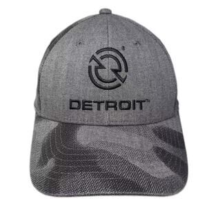 Continental Baseball Cap Gray Black Detroit Camo Herringbone Strapback OS Hat